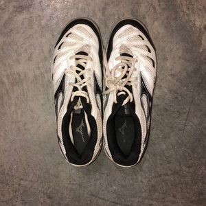 Black and white volley ball shoes
